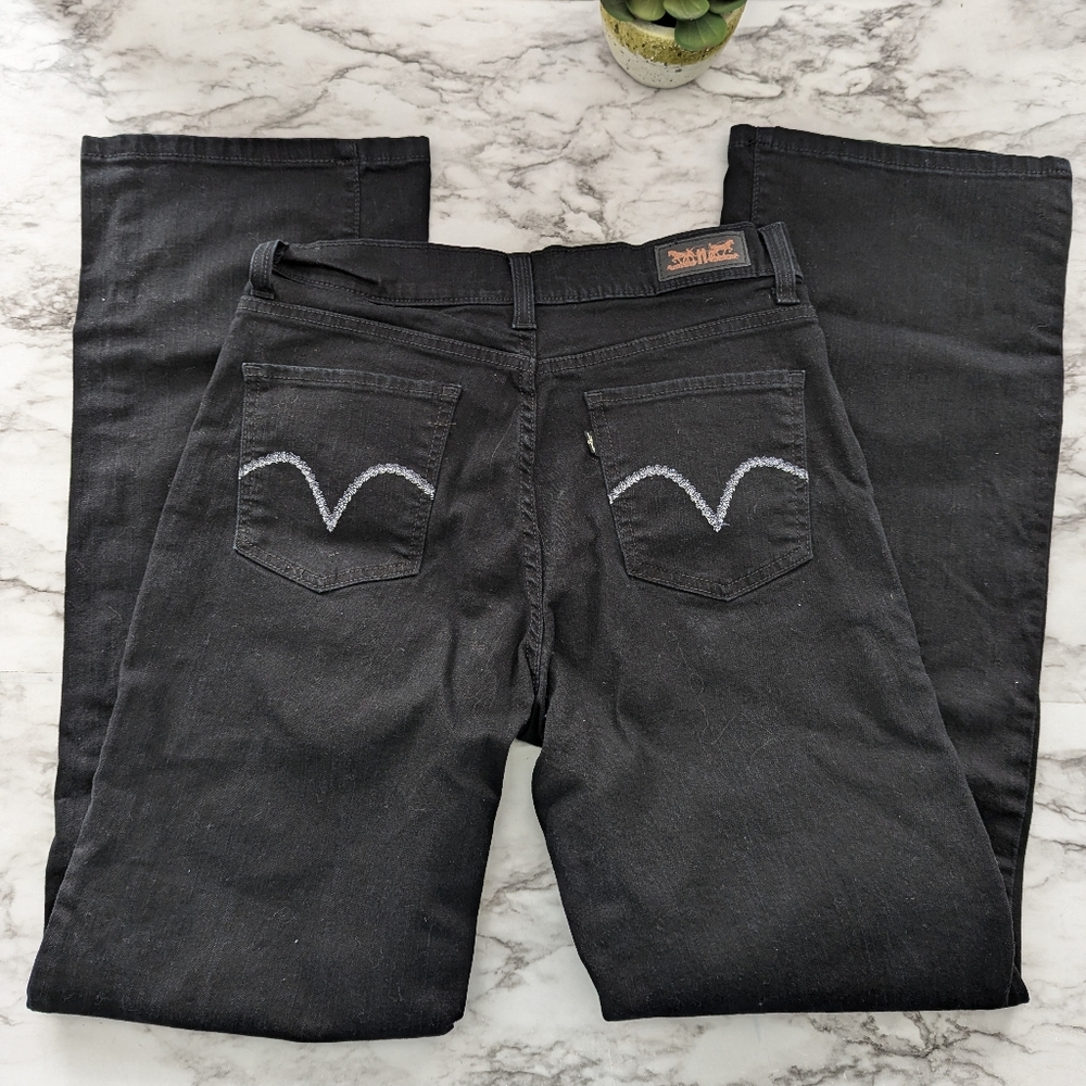 Levi's Perfectly Slimming 512 Boot cut Black Jeans size 6 Western